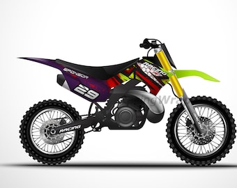 Motocross Dirt Bike Template Mockup - Editable Graphic Vector Design for Print & Digital Use