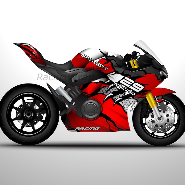 Modern stickermodel: elegante vinylstrepen | Coole voertuiggraphics | Motorfiets sticker