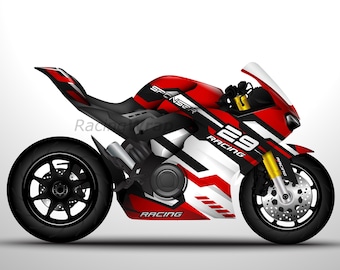 Sportbike Motorcycle Wrap Template – Vector Decal Design (Digital Download)