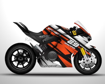 Motorcycle vector and livery design | Motorcycle Sportbike Template Mockup - Editable Graphic Vector Design for Print & Digital Use
