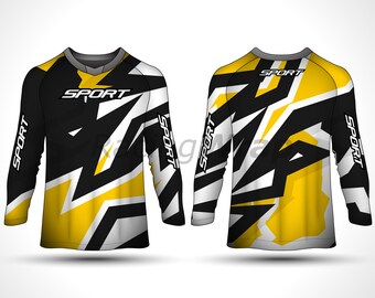 Download Racing Jersey Design Template Mockup Jersey Long Sleeve T Etsy