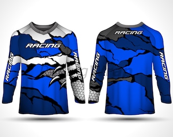 Speedy Style: Long Sleeve Racing Jersey Design for Motorcycle & Cycling Enthuasiasts - Mockup Jersey - Design Jersey - PSD Smart Object