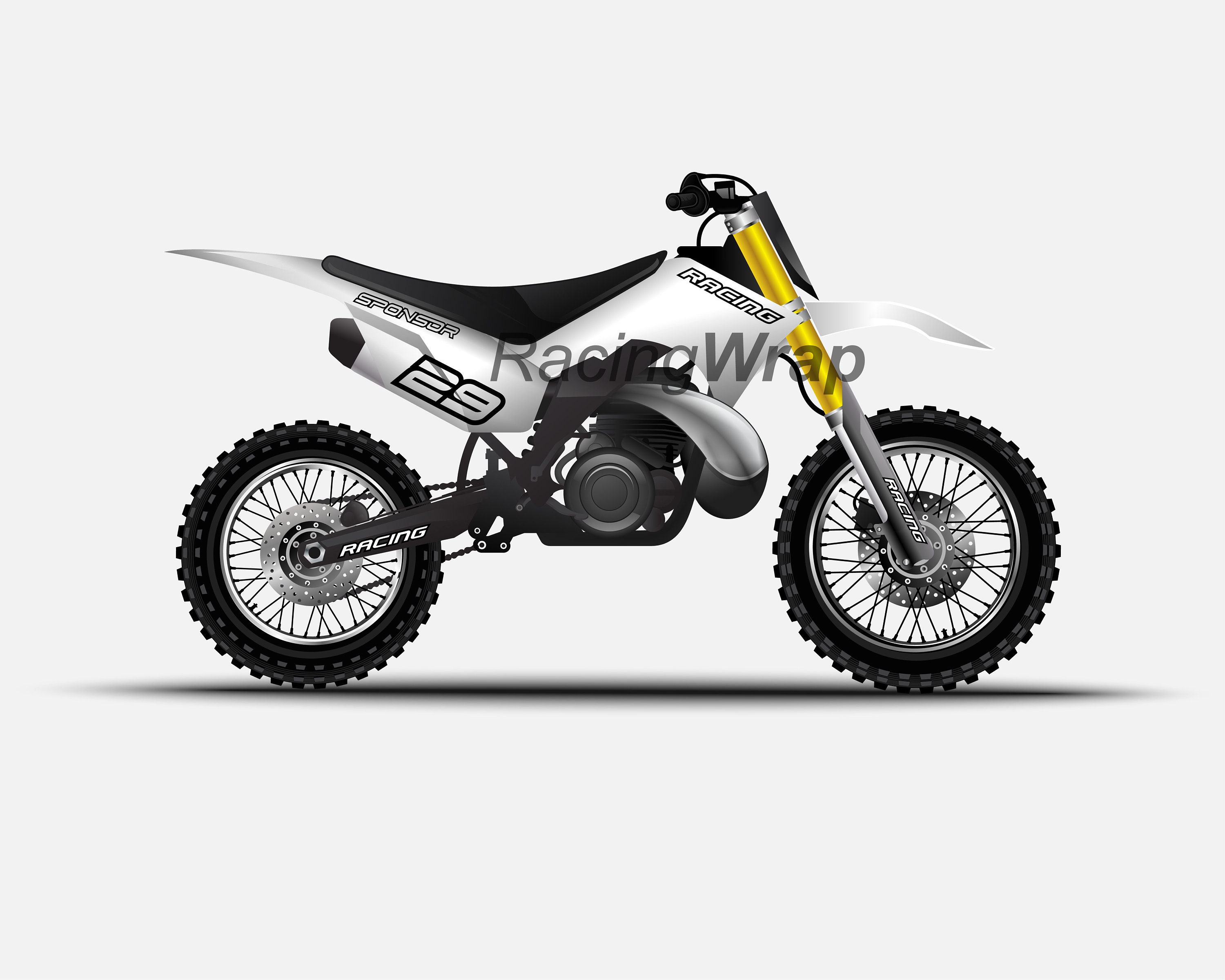 Motocross Dirt Bike Template Mockup Vehicle Wrap Design - Etsy