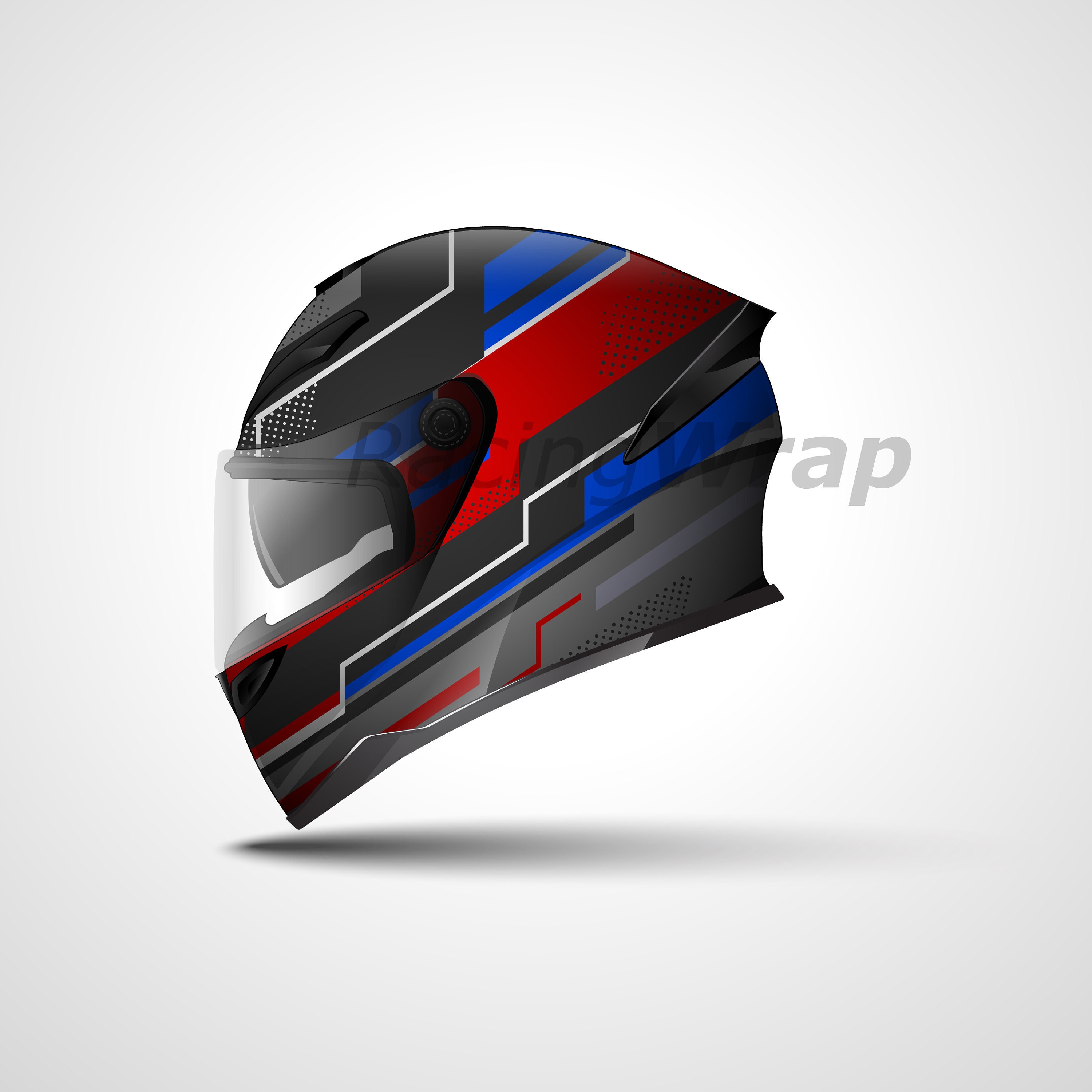 Helm-aufkleber-wrap-designs vektor lackierung helm motorrad sport grau  schwarz