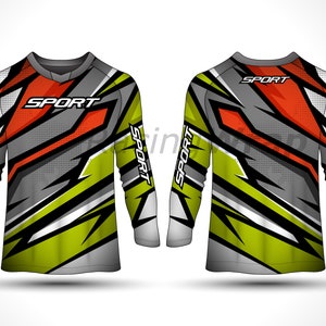 Download Shirt Design Template Mockup Jersey Long Sleeve T Shirt Etsy