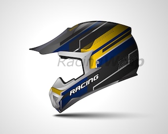 Graphic Vector Helmet Wrap Decal - Mockups Helmet - EPS, SVG, JPG files.