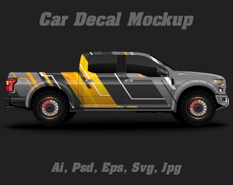 Truck Livery Wrap Design | 4x4 SUV Vector Mockup (Digital Design)