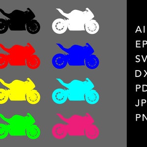 Moto Sport moto Superbike Biker DXF SVG EPS file, Race Racer Racing Motor Sport Speed Rider Logo Clipart Vector Cricut Taglio Taglio