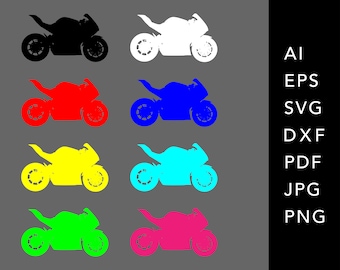 Motorcycle Sportbike Vector Clipart: Racing Logo (SVG, DXF, EPS)
