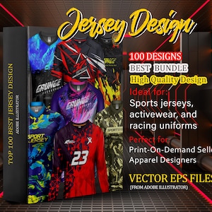 Top 100 Best Custom Grunge Sport Jersey Design for Print on Demand | Unique Backgrounds for Racing & Activewear | Editable EPS Template