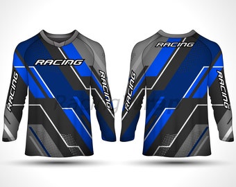 Speedy Style: Long Sleeve Racing Jersey Design for Motorcycle & Cycling Enthuasiasts - Mockup Jersey - Design Jersey - PSD Smart Object