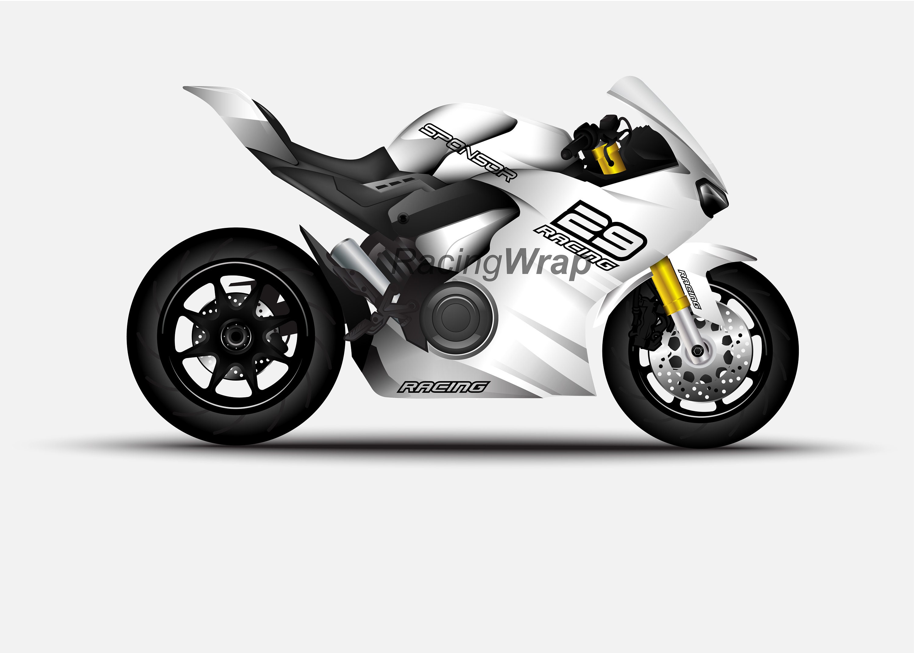 Motorcycle wrap template mockups with abstract design Vinyl Etsy 日本