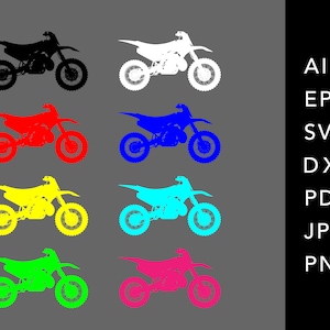 Motocross Svg, Dirtbike Svg, DFX, Cut File per Cricut e Silhouette, Dirt Bike Accessories, Dirt Bike ClipArt, Dirtbike Clipart, Vector