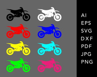 Motocross Dirt Bike SVG: Cricut & Silhouette Cut File (Digital Download)