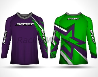 Speedy Style: Long Sleeve Racing Jersey Design for Motorcycle & Cycling Enthuasiasts - Mockup Jersey - Design Jersey - PSD Smart Object