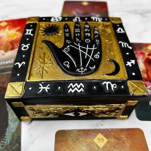 Handmade Wooden 2 Tier Wicca Triskel Desktop Drawers Triple Moon Witchy  Altar Drawers Tarot / Crystal Storage Box Manifestation Box 