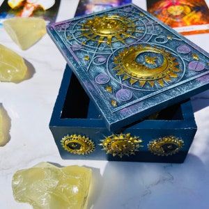 Witch Astrology Tarot Card Box Moon and Star Resin Tarot Box Perfect Gift for Witches and Tarot Readers Tarot Box ONLY image 8