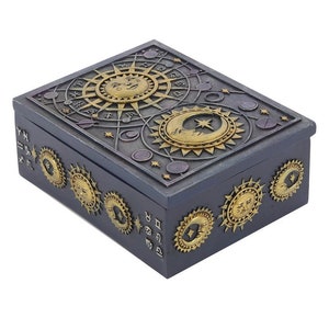 Witch Astrology Tarot Card Box Moon and Star Resin Tarot Box Perfect Gift for Witches and Tarot Readers Tarot Box ONLY image 2