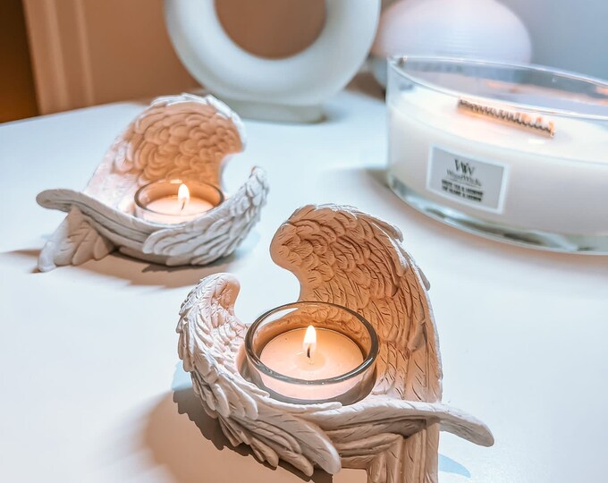 Guardian Angel Tea Light Holders Set of Two Guardian Angel Etsy UK