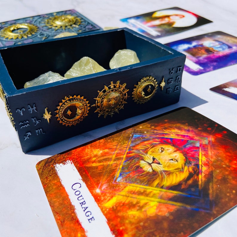 Witch Astrology Tarot Card Box Moon and Star Resin Tarot Box Perfect Gift for Witches and Tarot Readers Tarot Box ONLY image 7