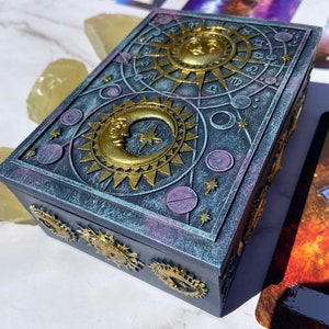 Witch Astrology Tarot Card Box Moon and Star Resin Tarot Box Perfect Gift for Witches and Tarot Readers Tarot Box ONLY image 4