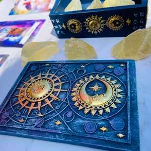 Witch Astrology Tarot Card Box Moon and Star Resin Tarot Box Perfect Gift for Witches and Tarot Readers Tarot Box ONLY image 3