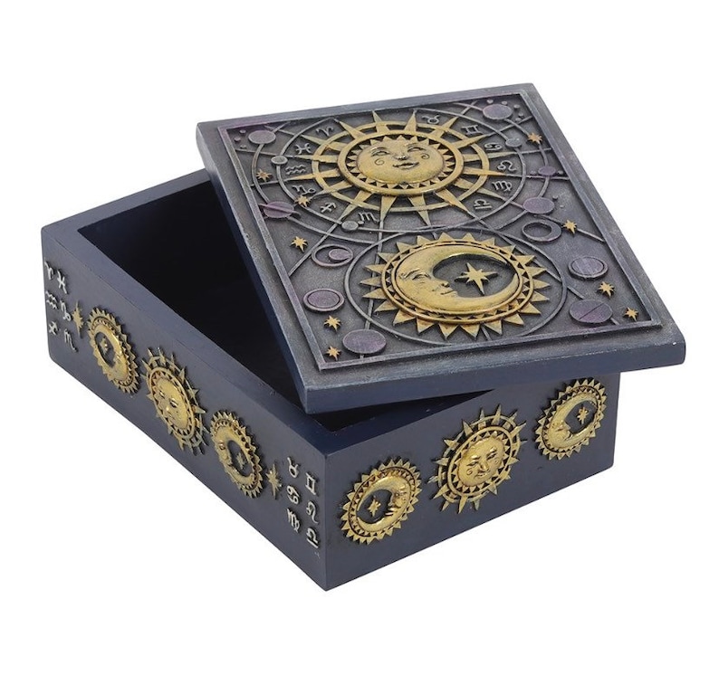 Witch Astrology Tarot Card Box Moon and Star Resin Tarot Box Perfect Gift for Witches and Tarot Readers Tarot Box ONLY image 6