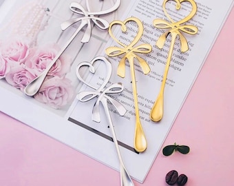 Valentines Spoons | Silver heart spoon | Gold Heart Spoon | Heart shaped tea stirrers | Valentines food props | zenwithtai