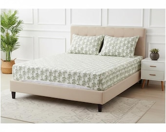 Kalamkari Hand Block Printed Two-Way Bed Cover Set