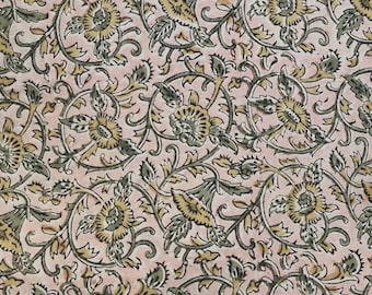Handcrafted Kalamkari Textile with Leaf Motifs