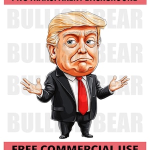 トランプ漫画アート PNG、トランプ クリップアート デジタル ダウンロード、政治漫画クリップアート、トランプ昇華デザイン、面白いトランプ漫画グラフィック