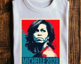 Michelle Obama 2028 PNG, Michelle Obama para Presidente 2028 Descarga Digital, Partido Demócrata Michelle Obama PNG para Camisetas, Pósters, Tazas