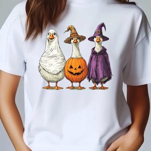 Boo Ghost Goose PNG, Cute Halloween Geese Digital Download, Witch Goose, Pumpkin Goose, Funny Halloween Goose Design, Spooky Goose PNG