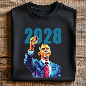 Obama 2028 PNG, Barack Obama for President 2028 Election, Obama 48th President of America, Obama PNG Design for Obama Supporters