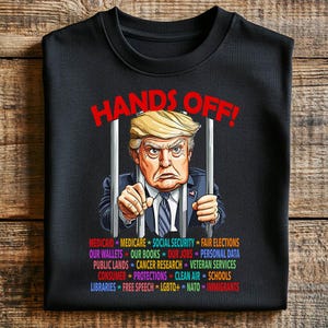Hands Off PNG, Political Protest Digital Download, Trump in Prison PNG, Political Activism, Medicare, Social Security, Schools, LGBTQ