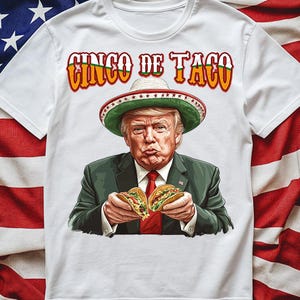 Presidente Donald Trump Cinco De Taco PNG, Donald Trump Engraçado Cinco De Mayo PNG Download Digital, Design Cinco De Mayo, Trump Eating Tacos
