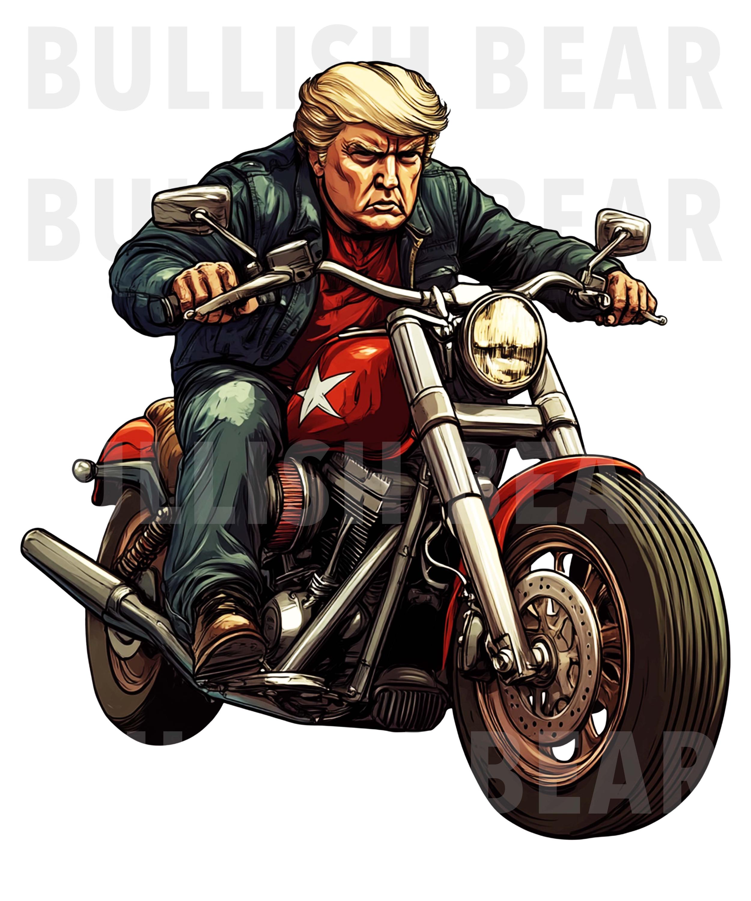 donald trump motorcycle helmet Biker Trump 2024 PNG Digital Dowload Transparent Background, Trump Riding  Motorcycle, Bikers for Trump PNG Clip Art, Trump Digital Art