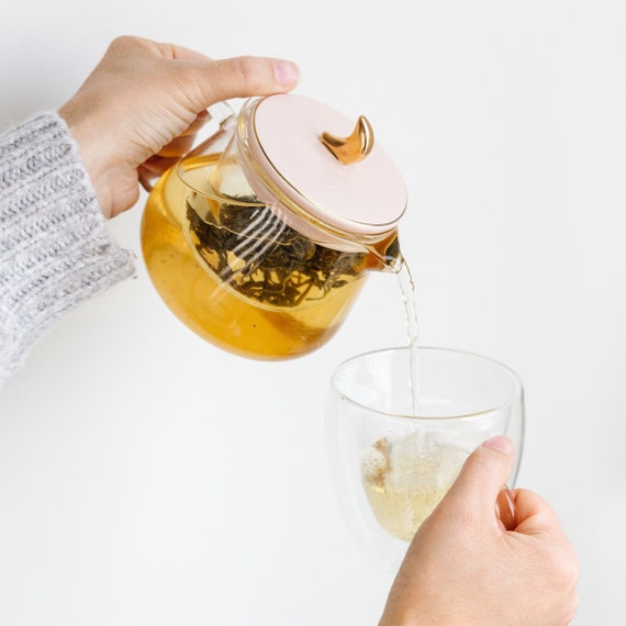 Théière en verre avec infuseur Galaxy Couvercle en forme de lune