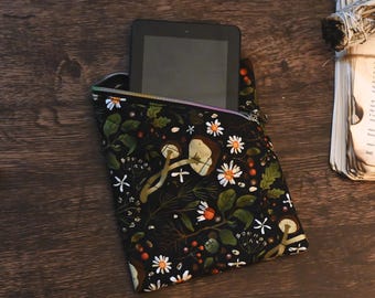 Funda acolchada con cremallera para lector electrónico: cubierta gótica y de brujas para lectores electrónicos y libros pequeños