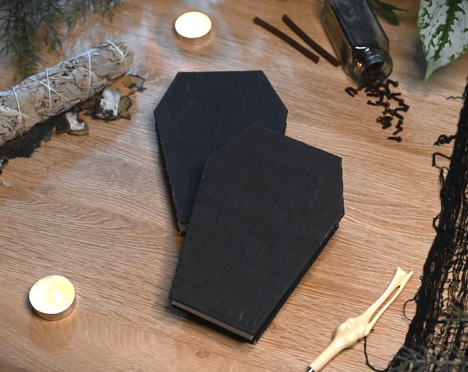 Witchy Coffin Notebook, Gothic Vampire Grimoire, Dark Academia Horror Journal, Personalized Occult Stationery, Customized Book of Shadows