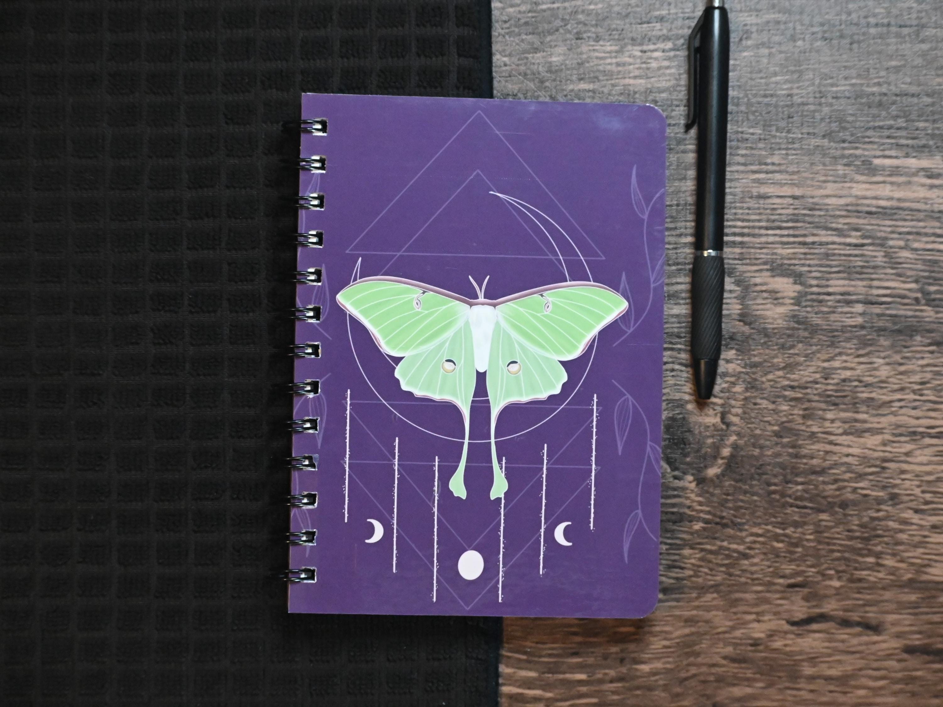 Moth Notebook Geometric Luna Moth Notebook: Handmade 5