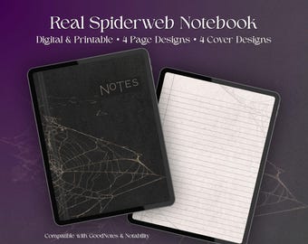 Cuaderno digital de telaraña tenebrosa, diario imprimible de grimorio gótico (descarga digital)