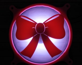 Kawaii Bow Gaming Computer Fan Shroud / Grill / Cover - Custom 3D Printed - 120mm, 140mm