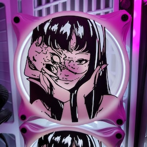 Tomie Portrait - Junji Ito Cubierta de ventilador de computadora para juegos de doble color / Parrilla / Cubierta - Impreso en 3D personalizado - 120 mm, 140 mm