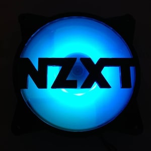 NZXT Logo Gaming Computer Fan Shroud / Grill / Cover - Custom 3D Printed