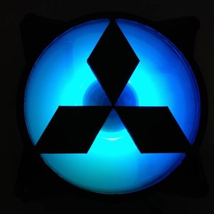 Mitsubishi Logo Gaming Computer Fan Shroud / Grill / Cover - Custom 3D Printed - 120mm, 140mm