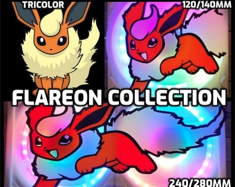 Flareon Tri Color Collection Gaming Computer Fan Shroud / Grill / Cover -  Pokemon - Custom 3D Printed - 120mm, 140mm, 240mm