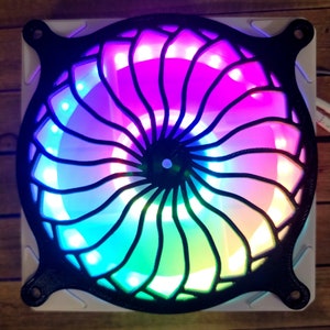 Pinwheel Spiral - Artisan Gaming Computer Fan Shroud / Grill / Cover - Custom 3D Printed - 120mm, 140mm
