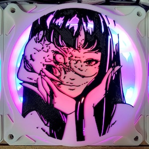 Tomie Portrait - Junji Ito Dual Color Gaming Computer Fan Shroud / Grill / Cover - Custom 3D Printed - 120mm, 140mm
