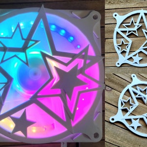 Star Burst Gaming Computer Artisan Fan Shroud / Grill / Cover - Sky and Beyond - Custom 3D Printed - 120mm, 140mm